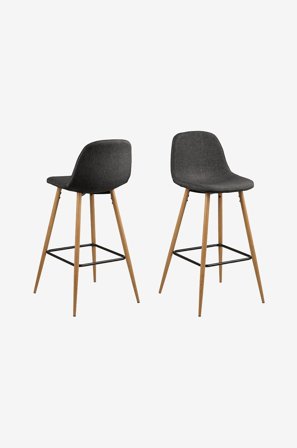 NORDFORM - Barstol 2-pack Emelie - Grå - Barstolar & pallar - Från Homeroom
