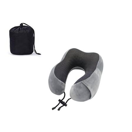 Matkatyyny, muistivaahtotyyny matkustamiseen tai lentoon (harmaa)