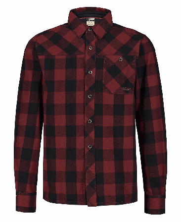 Rab Boundary Oxblood Red Check
