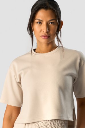 ICANIWILL - Revive Heavy Cropped T-Shirt Wmn Beige - Damen - ICIW