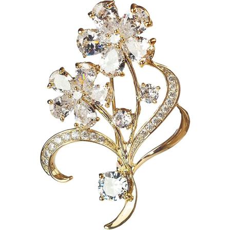 Wooinfeny Naisten Itävaltalainen Kristallihääjuhla Brossi, Ensiluokkainen Kimalteleva Timantti, Kiiltävä Kristalli, Käsityö, Kultainen