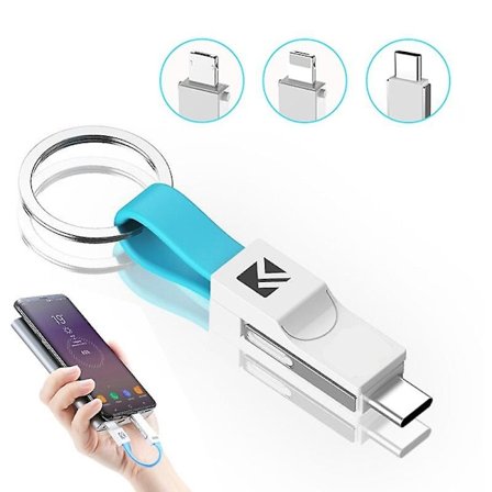 3 i 1 USB-kabel, USB-mobil datakabel, mini nyckelkedja laddare, mini nyckelkedja laddningskablar, blixtkabel, mikro-USB, typ-c-kablar, bärbar mini-
