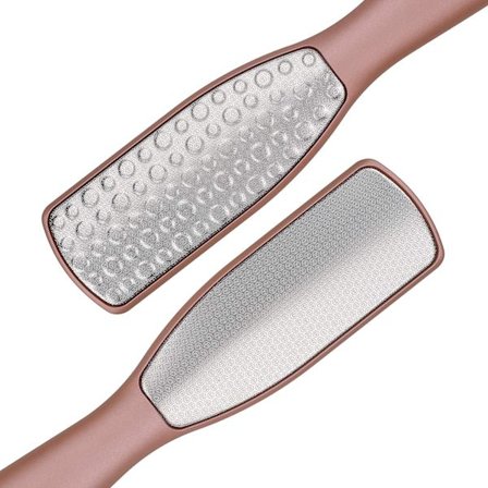 Profesjonell fotrasp for pedikyr, dobbeltsidig rustfritt stål, fjerner død hud, hard hudfjerner C