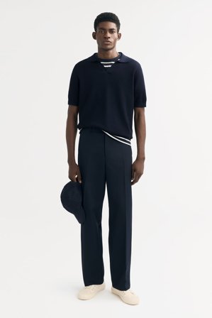 Soft Goat - Men's Waffle Pique - Kaschmirpullover für Herren - XL - Navy