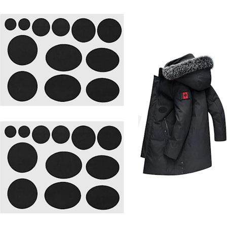 Reparationsplaster til dunjakke 10 ark Reparationsplaster til dunjakke Sort nylon Reparationsplaster Selvklæbende Vaskbar Yderbeklædning Puffer Jakke 