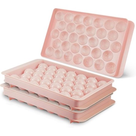 2-pack Isbitsformar för Frys, Isbollsform Mini Cirkel Rund Isbitsform med Lock 1.2in X 66st (2)