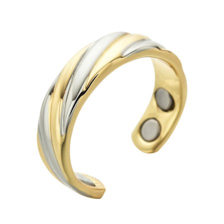 Fashion Damring 3 Färger Guld Silver Roséguld Koppar Magnetisk Ring Justerbar Storlek Kvinnlig Magnet Smycken Finger Slitage