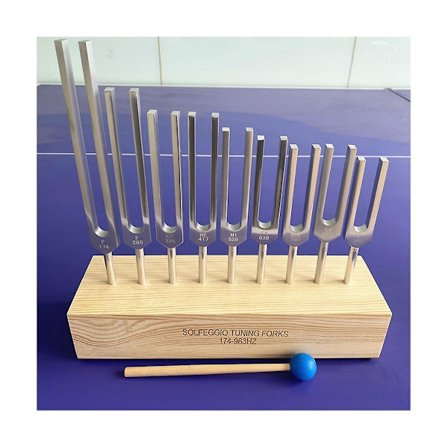 9 stk. Stemmegaffelsett, stemmegafler Chakra for Healing Meditasjon Yoga Avslapningsinstrument med Woo-WELLNGS