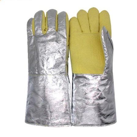 Varmebestandige handsker Aramid tæt vævet klud 500 grader isoleret aluminiumsfolie bag svejsehandsker til metalurgi jern- og stålproduktion
