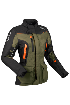 Motorradjacke Bering Zephyr Damen Schwarz/Khaki/Orange XXL