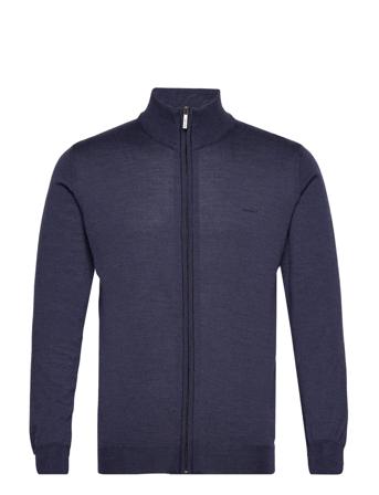 Merino Embroidery - Ingram Knitwear Full Zip Jumpers Sininen SAND