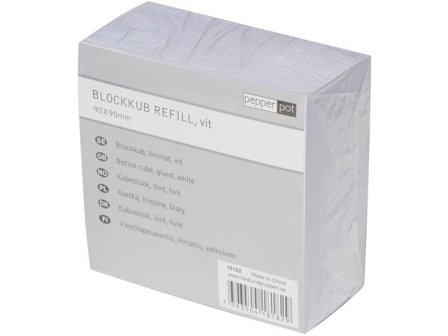 PEPPER POT Blockkub 90x90mm 500 ark vita blad - Lyreco - Kontorsmaterial - Block och anteckningsböcker - Blockkuber