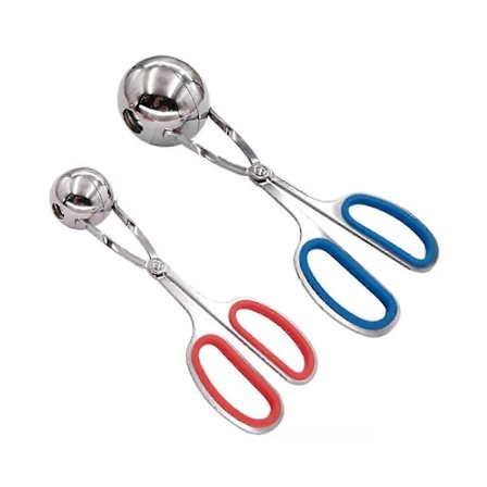 2 stk./pakke Skridsikre Håndtag Isske Kødbolletang Rustfrit Stål Køkkenværktøj - JA