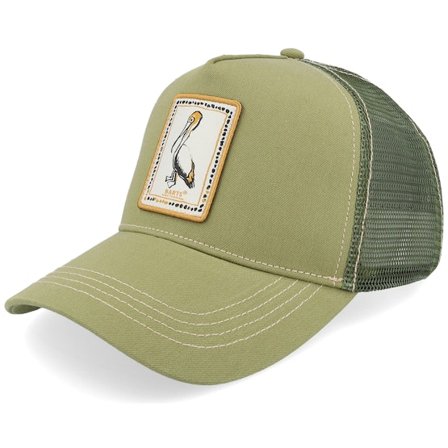 Barts - Green trucker Czapka Z Daszkiem - Kurraki Cap Khaki A-Frame Trucker @ Hatstore