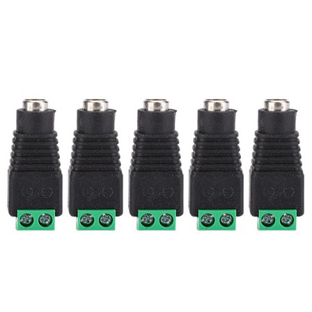 5 stk. DC til hun-terminalstik Sort Grøn Strømstik 3D Printer Tilbehør 12V