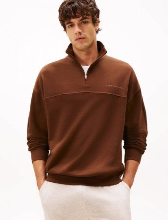 Tommy Hilfiger Half Zip - Brown - S