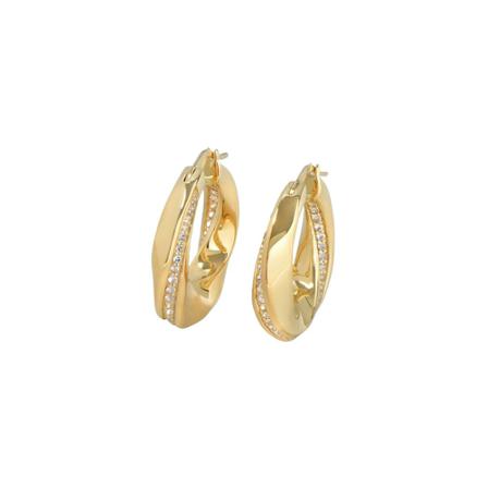 Tom Wood, infinity Hoops Rock Earrings in Gold/Silver Geel, Dames, Maat:ONE Size