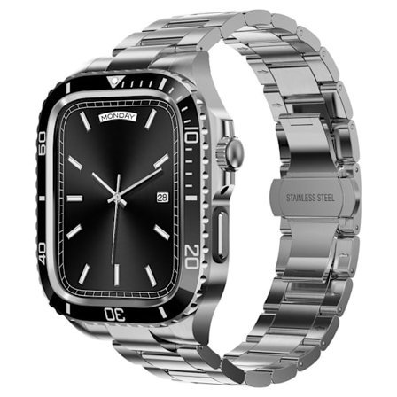 Apple Watch Series 9 / 8 / 7 45mm Watch Band with Case - Silver