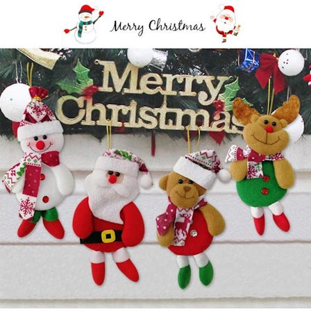 12 Julgransdekorationer, Julhänge, 3 Jultomtar, 3 Snögubbar, 3 Renar, 3 Björnar, Julgransprydnader 16 x 8 CM, Julgranshängen