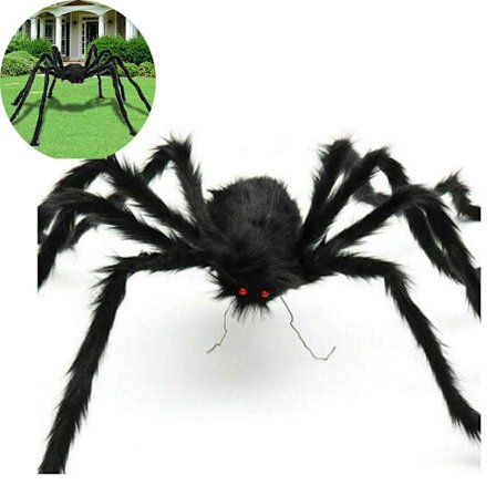 150 cm Giant Spider Tarantula Plysch Svart Halloween-dekoration