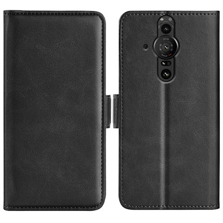 SKALO Sony Xperia PRO-I Premium Wallet Flip Cover - Sort