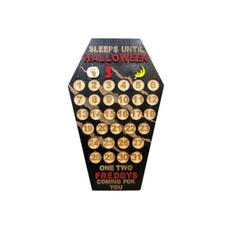 Puinen Halloween-joulukalenteri, kestävä askartelu koristeellinen malli Halloween-tapahtumiin