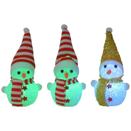 3st Nattljus Snögubbe Nattljus Julbordsdekorationer Light Up Snowman