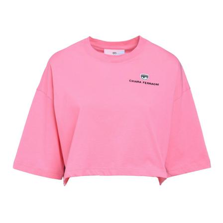 Chiara Ferragni Collection T-Shirt 631 Logo Clic Jersey 160 CO , Roze , Dames , Maat: L