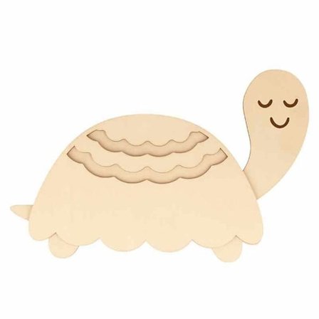 Träsiluett 23 x 15 cm - Sköldpadda och spetsskal