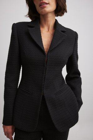 Josefine HJ x NA-KD Tweed Blazer - Skræddersyet blazer - Sort - EU 32