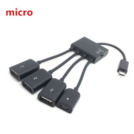 4-porttinen Micro USB 2.0 HUB 4-IN-1 OTG-keskittimen power