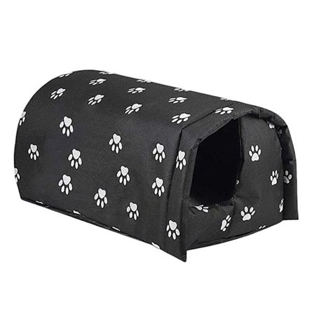 Udendørs Kattehus Vandtæt Varmeste Udendørs Kattehjem Vaskbart Vejrbestandigt Kæledyrshus til Spredte Kæledyr Sort