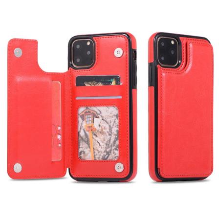 Skal med Kortfack - iPhone 11 Pro Max Röd