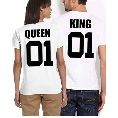 King t-shirt eller queen t-shirt 01 - Vit
