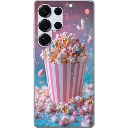 Kompatibelt Mobilskal till Samsung Samsung Galaxy S25 Ultra Popcorn-hink retro bio snacks rolig figur