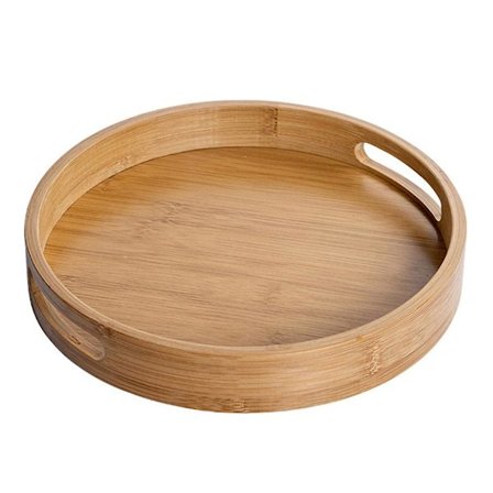 Tre Serveringsbrett Rundt Serveringsfat Te Matrett Drikkfat Flerbruks Middag Biff Steak Frukt Snackbrett Bret BY