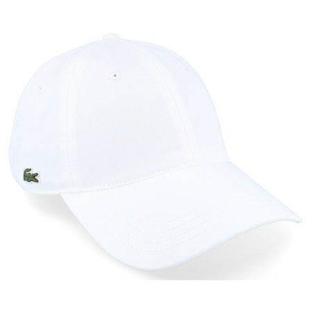Lacoste - Bianco unconstructed Cappellino - Side Patch 1 White Dad Cap @ Hatstore