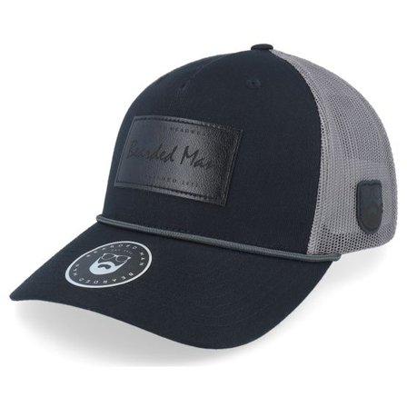 Wild Spirit - Svart trucker Keps - Casual Logo Black Patch Black/Charcoal Rope A-Frame Trucker @ Hatstore
