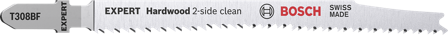 Bosch Expert T 308 BF Hardwood Stikksagblad 2-side clean, Maskintilbehør & forbruk