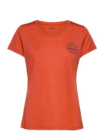Graphic Wool W Tee T-shirt Top Orange Bergans