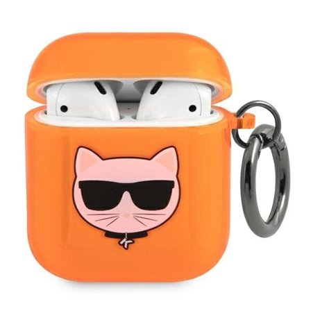 Karl Lagerfeld Choupette-etui til AirPods 1/2 - orange