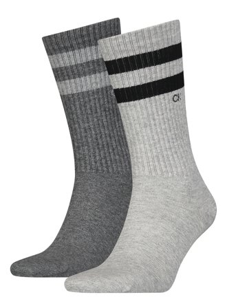 Calvin Klein Ck Men Sock 2P Stripes - Grey - 39-42