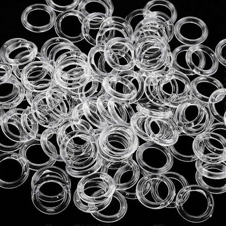 100 klare ringe til romerske gardiner, 13 mm plastik O-ringe til romerske gardiner, vinduesgardinringe til romerske gardiner