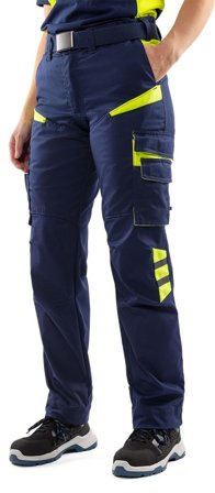 Arbetsbyxor Fristads Dam Byxa 2554 STFP, dam, Marinblå/Neongul Arbetskläder