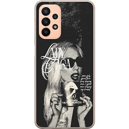 Yhteensopiva Puhelinkuori Samsung Galaxy A23 Lady Gaga mustavalkoinen retrojuliste aurinkolaseilla ja pop-taide-estetiikalla