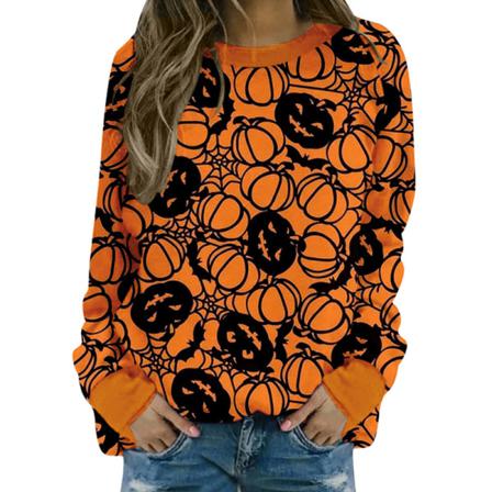 Hoodies Med Rund Hals För Damer För Halloween