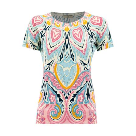 Etro, T-Shirts Blauw, Dames, Maat:S