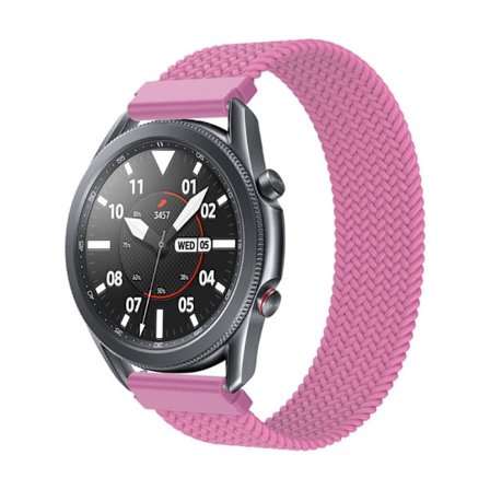 Samsung Galaxy Watch 3 (45 mm) klockarmband i elastisk nylon - Rosa Lila Storlek: S