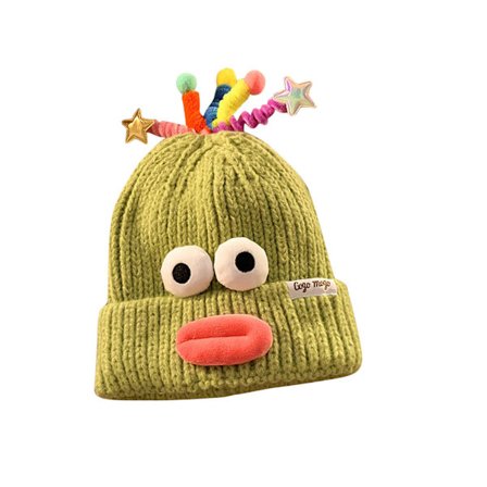 Monster Shrek Vinter Stickad Mössa Beanie Ull Rolig Cap Nyhet Kvinnor / Män
