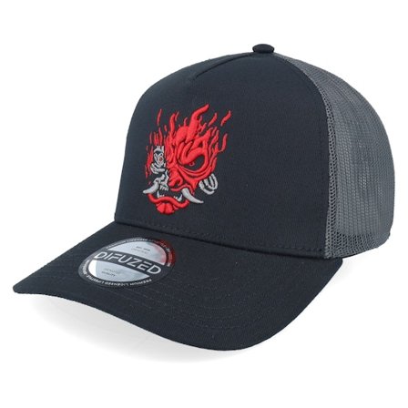 Difuzed - Svart trucker Keps - Cyberpunk Cap Black A-frame Trucker @ Hatstore